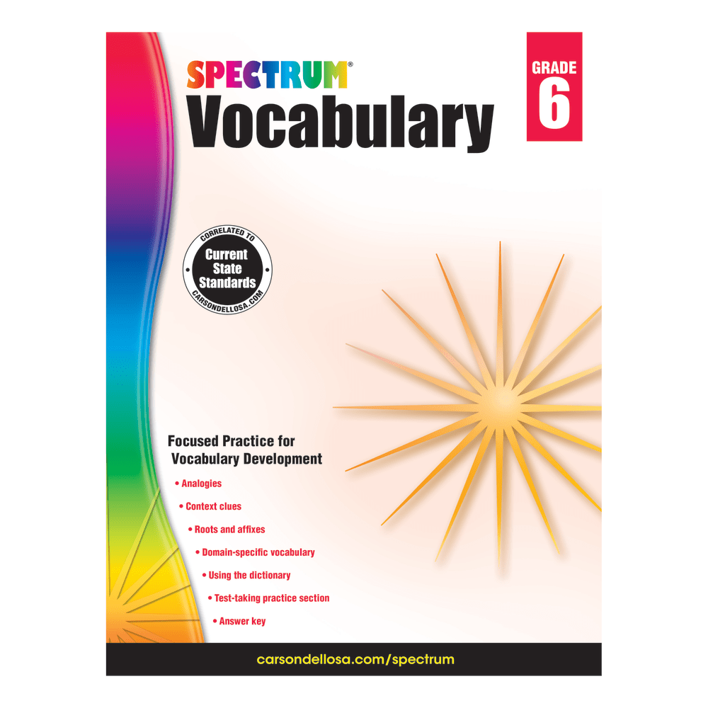 Spectrum Vocabulary Workbook, Grade 6