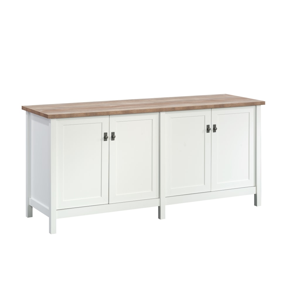 Sauder Cottage Road 65-1/8inW x 20-9/16inD Lateral File Cabinet Credenza With File Rack, White/Lintel Oak