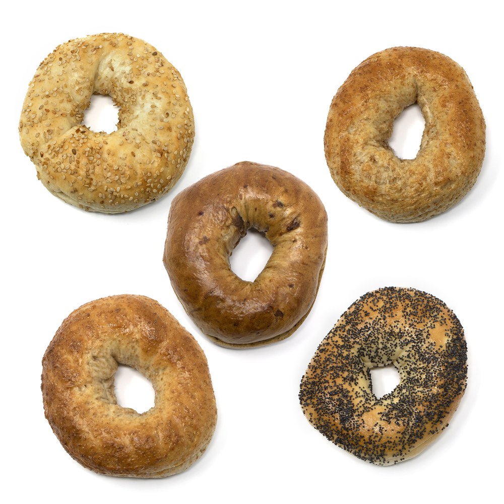 Just Bagels Assorted Bagels, Assorted Flavors, 6 Bagels Per Pack, Case Of 5 Packs