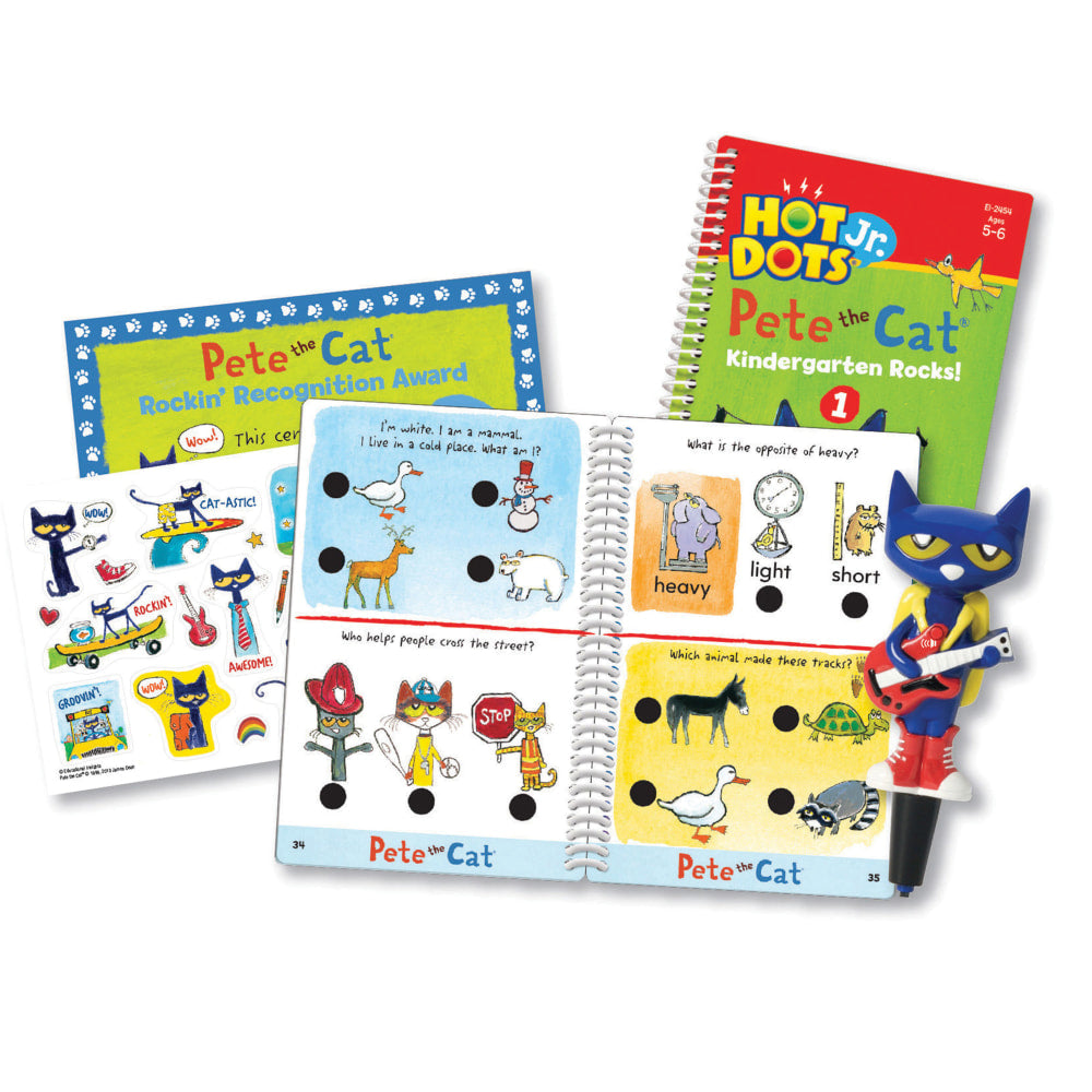 Educational Insights Hot Dots Jr. Pete the Cat, Kindergarten Rocks! Set With Pete Pen, Kindergarten