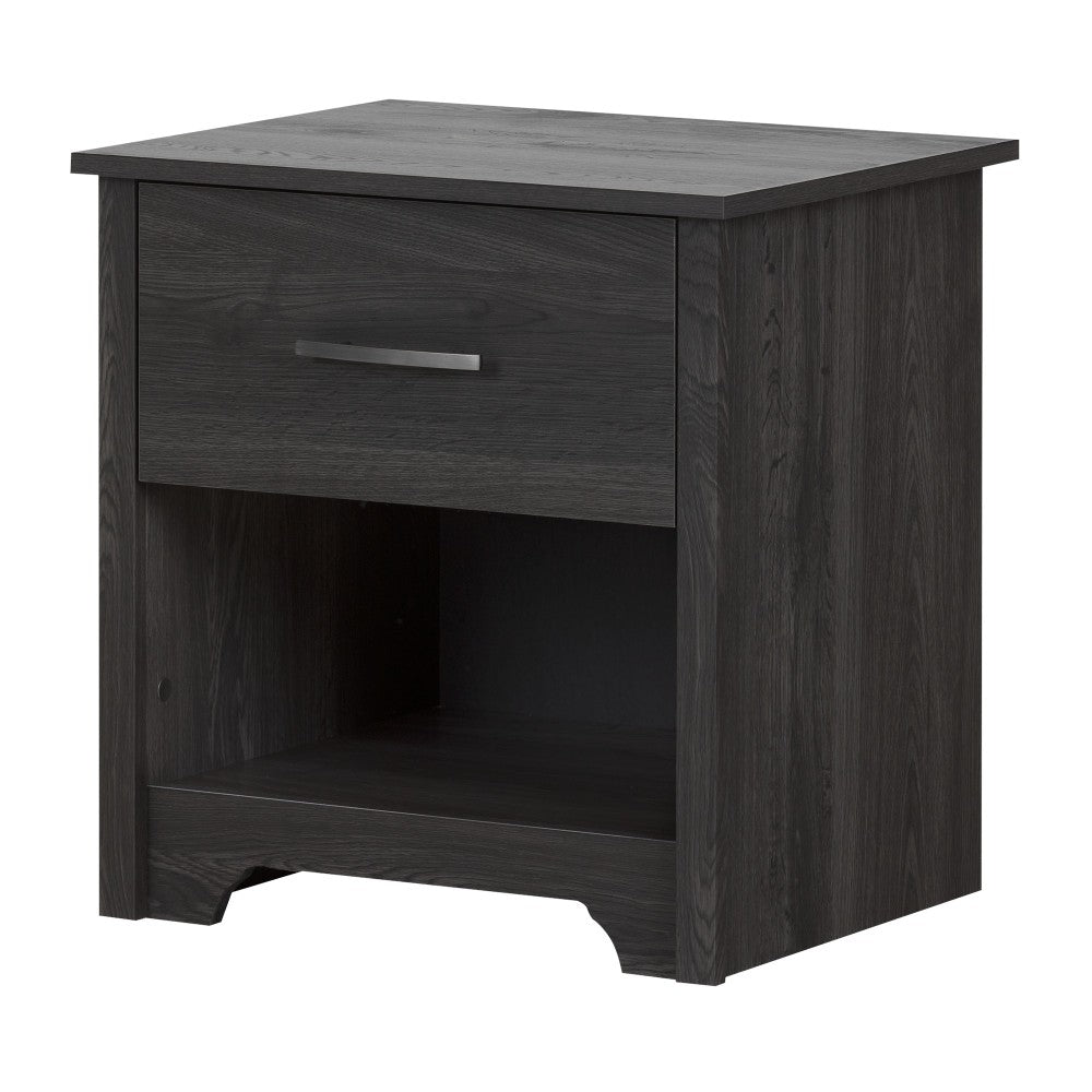 South Shore Fusion 1-Drawer Nightstand, 22-1/2inH x 21-3/4inW x 17-3/4inD, Gray Oak