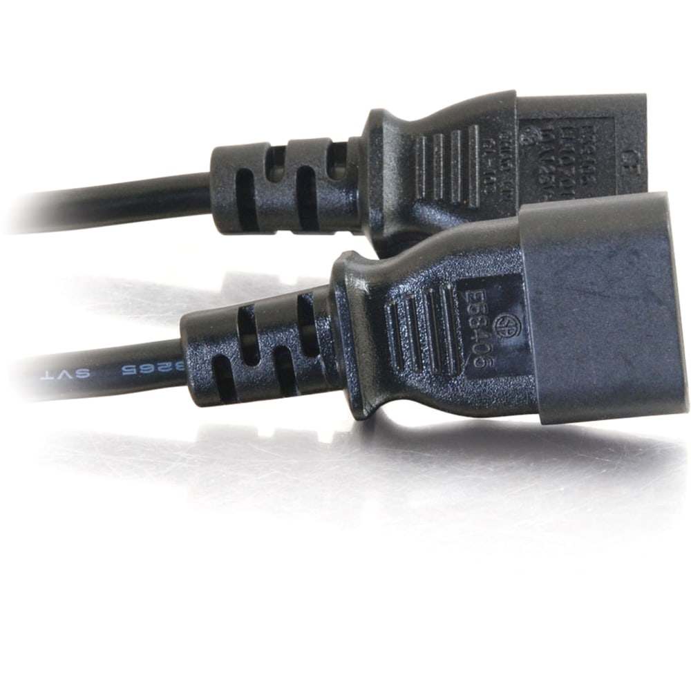 C2G 1ft 18 AWG Computer Power Extension Cord (IEC320C14 to IEC320C13) - 1ft