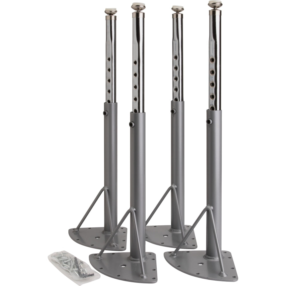 Lorell Classroom Adjustable Activity Table Legs, Low-Height, Chrome/Silver Mist, Set Of 4