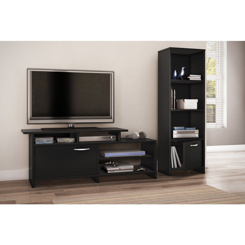 South Shore Step One 55inH 3-Shelf Bookcase, Pure Black