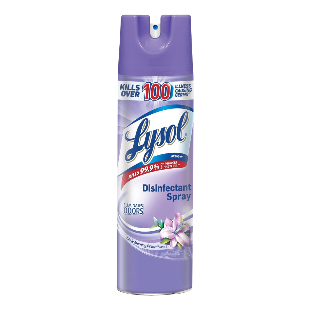 Lysol Breeze Disinfectant Spray, 19 Oz, Early Morning Breeze Scent, Carton Of 12 Bottles