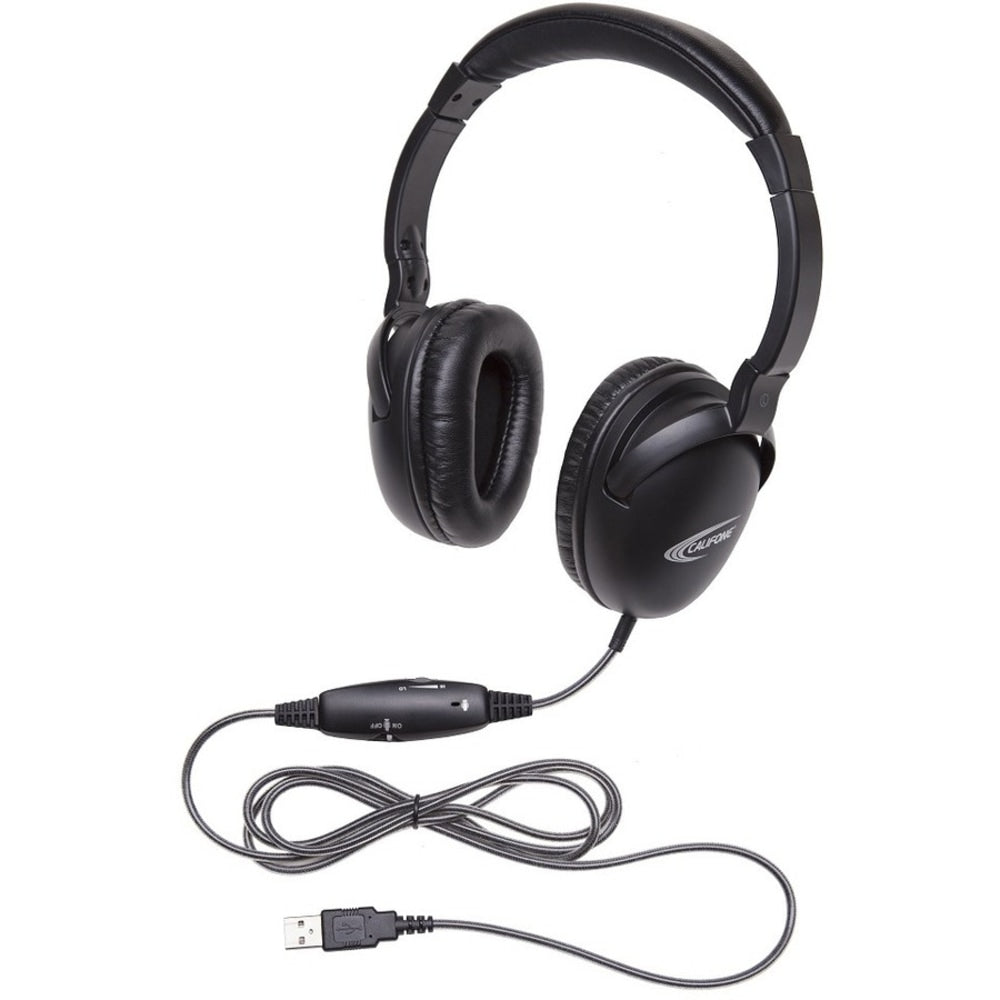 Califone 1017IMUSB NeoTech USB Headset with Califuff Braided Cord And Volume Control - Stereo - USB - Wired - 32 Ohm - 20 Hz - 20 kHz - Over-the-head - Binaural - Circumaural - 6 ft Cable - Black