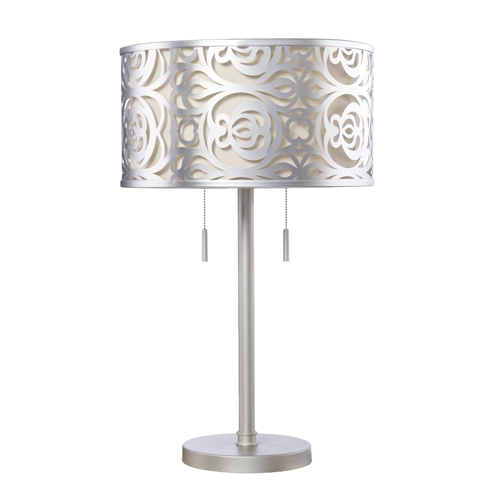 SEI Vedrix Table Lamp, 25-1/2inH, Silver/White