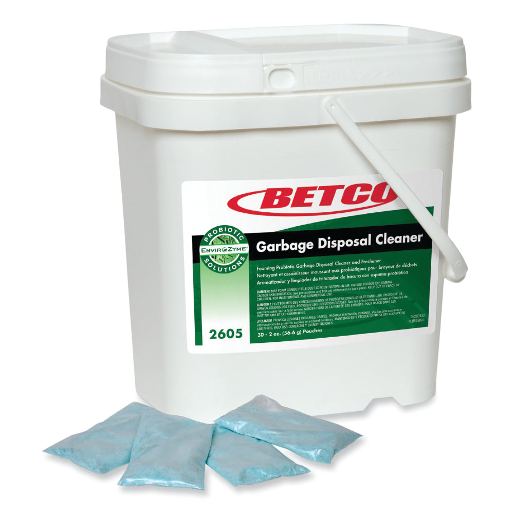 Betco Green Earth Garbage Disposal Cleaner, Fruity Scent, 2 Oz, Carton Of 30 Packets