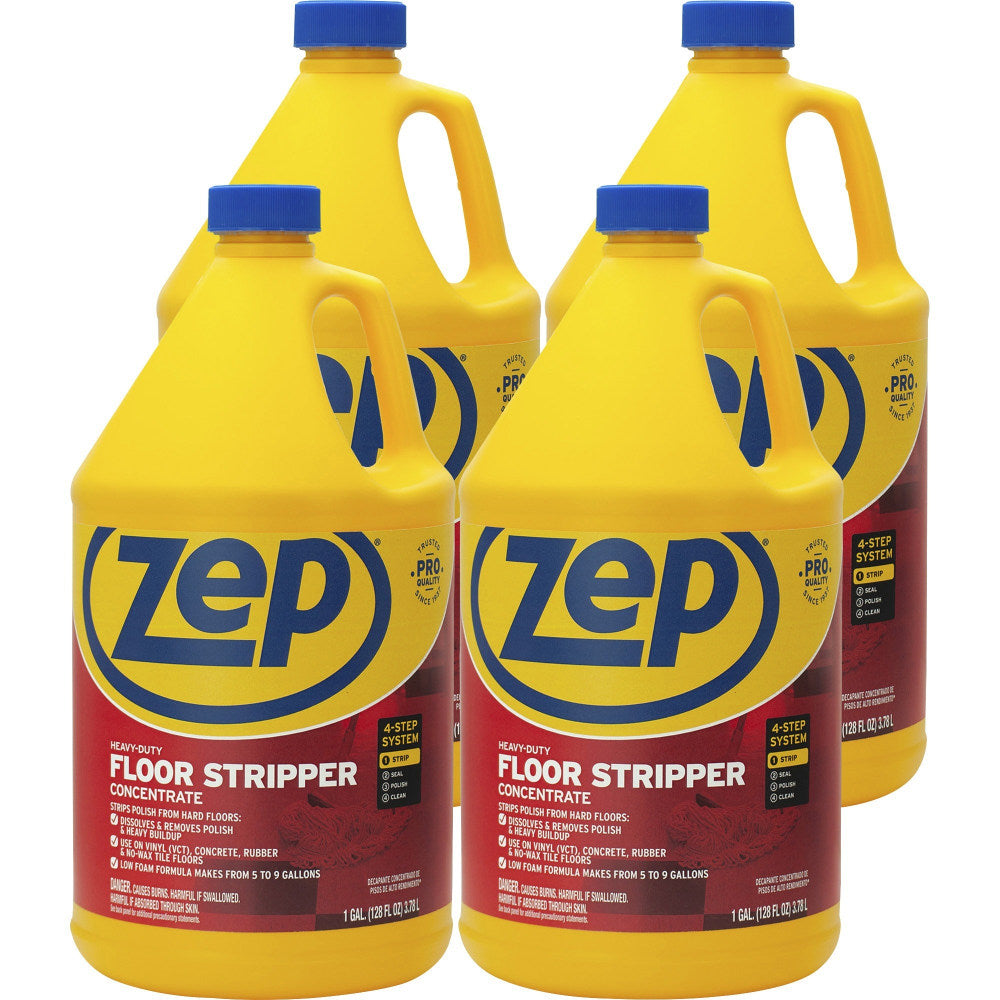 Zep Heavy-Duty Floor Stripper - Concentrate - 128 fl oz (4 quart) - 4 / Carton - Blue