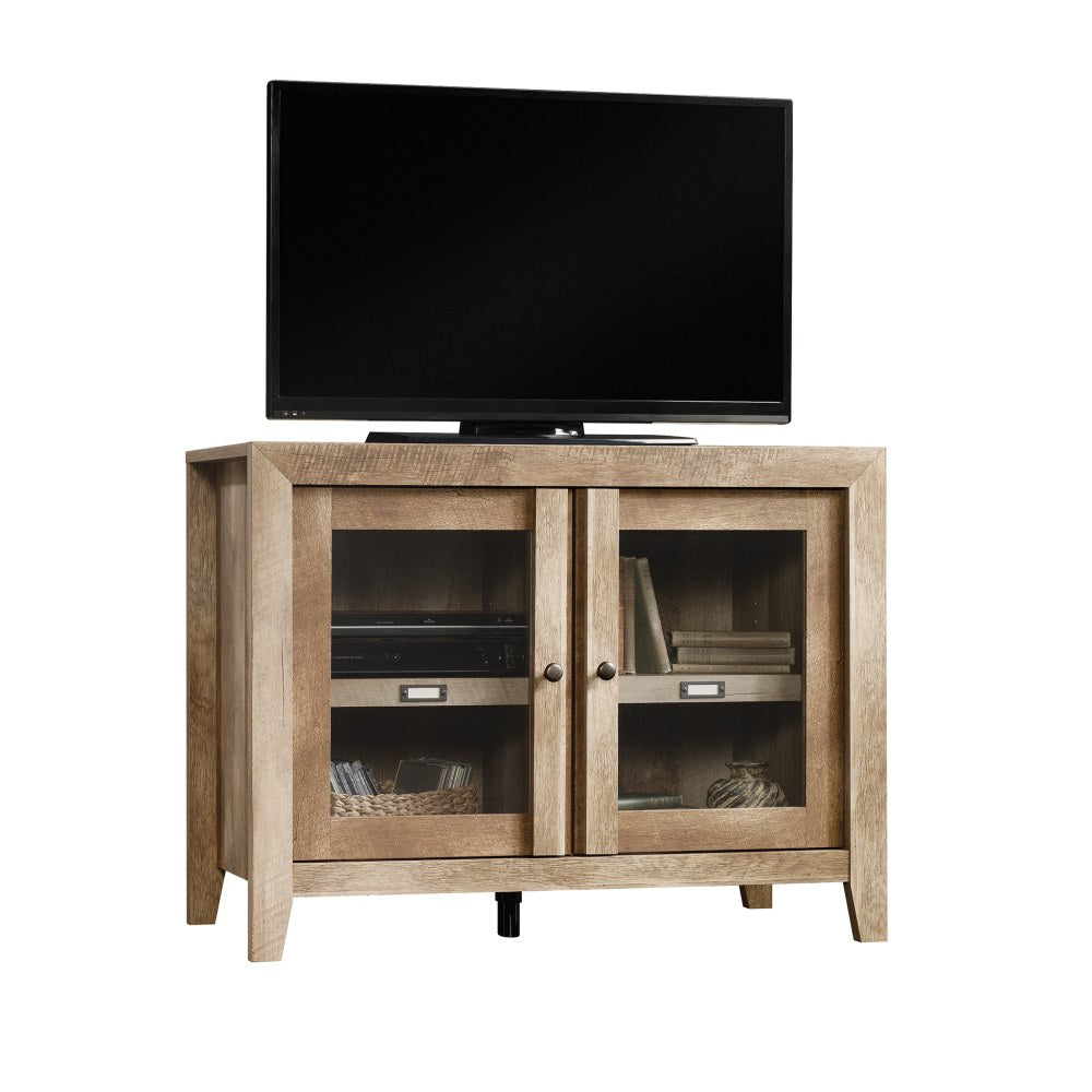 Sauder Dakota Pass Display Cabinet For 42in TVs, 31inH x 41-1/8inW x 17-1/2inD, Craftsman Oak