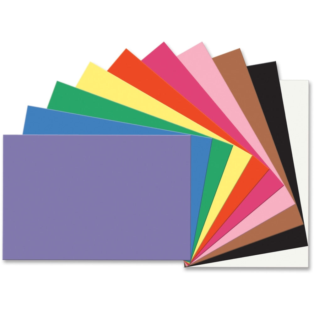 Prang Construction Paper - Multipurpose - 36in x 24in - 50 / Pack - Assorted, Blue, Brown, Holiday Green, Orange, Pink, Scarlet, Violet, White, Yellow