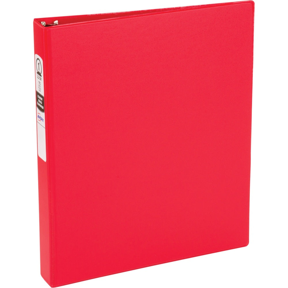 Avery Economy 3-Ring Binder, 1in Round Rings, 54% Recycled, Red