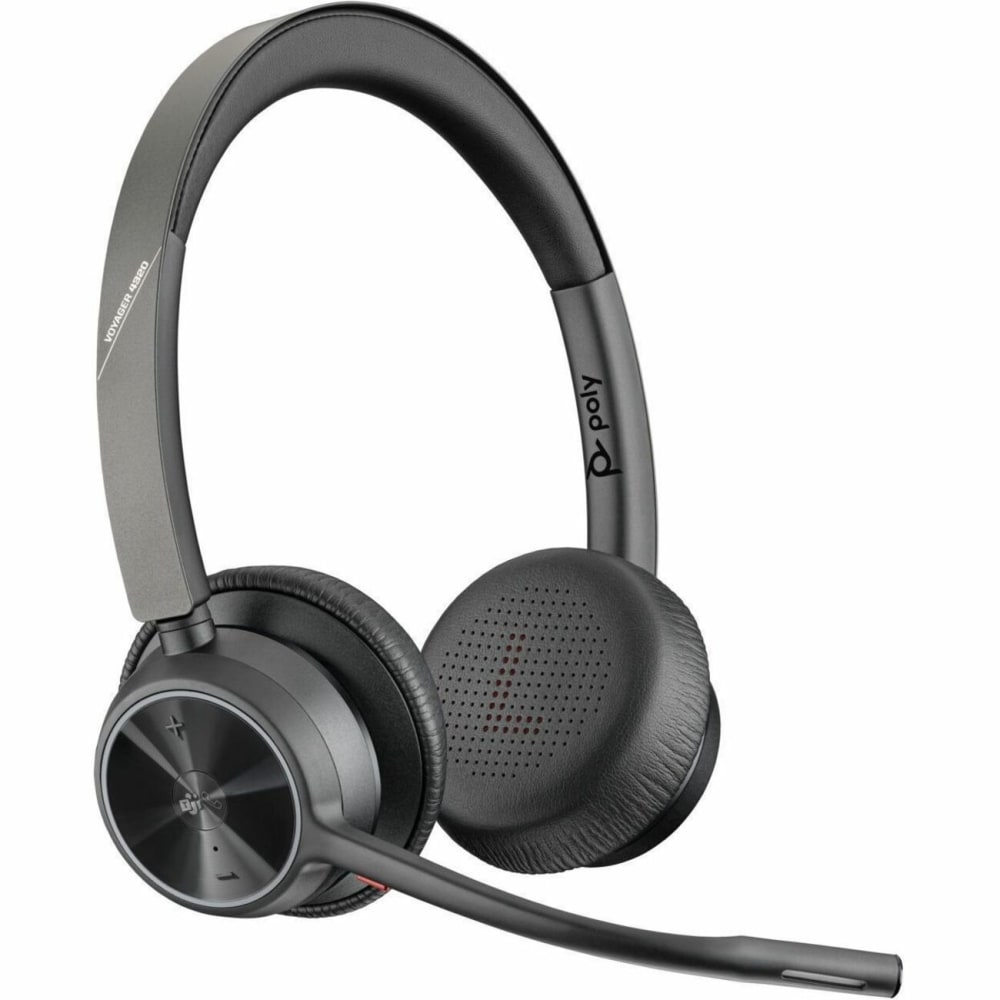 Poly Voyager 4320 Microsoft Teams Certified USB-C Headset +BT700 dongle - Siri, Google Assistant - Stereo - Wireless - Bluetooth - 298.6 ft - 20 Hz - 20 kHz - On-ear, Over-the-head - Binaural - Supra-aural - 4.92 ft Cable