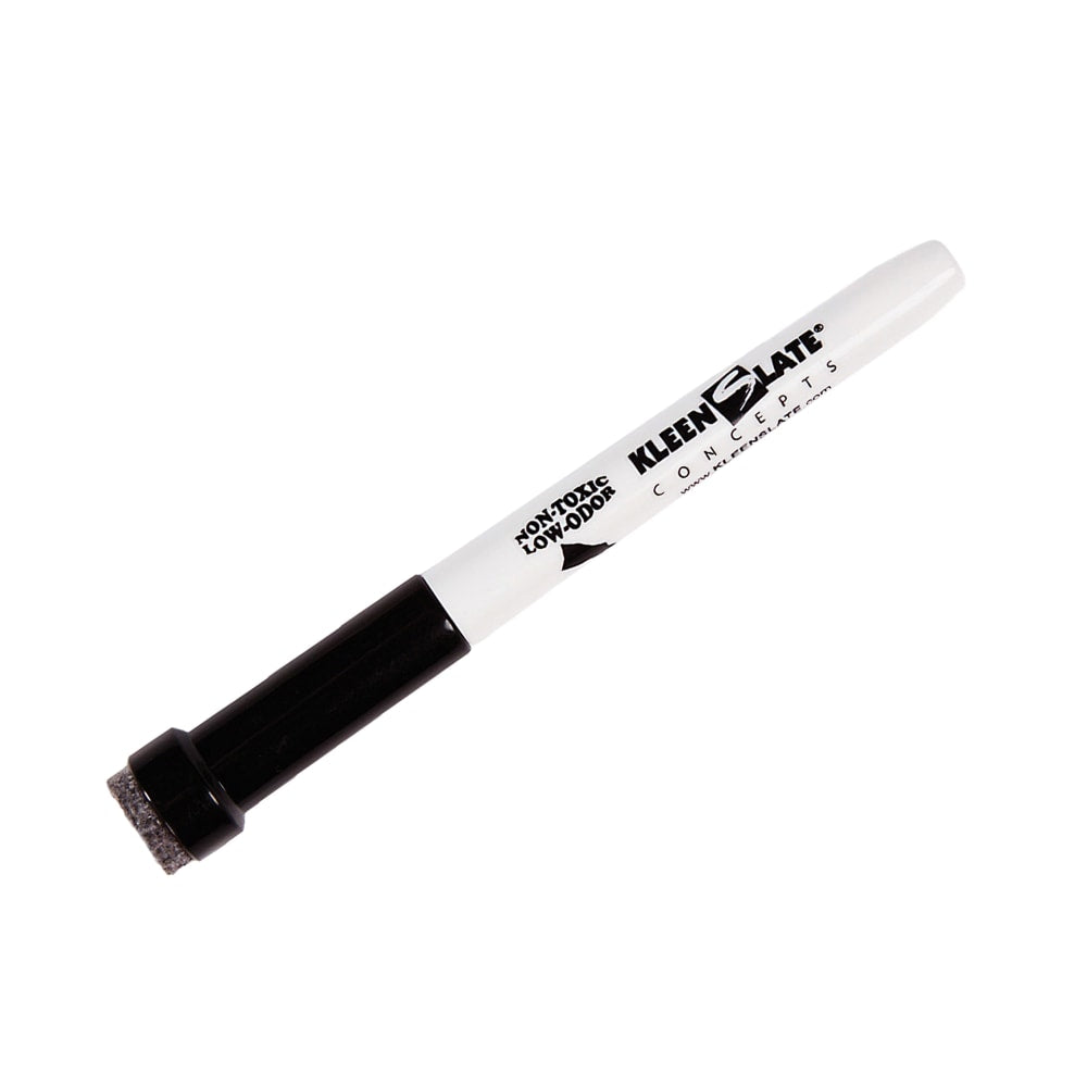 KleenSlate Dry-Erase Markers With Erasers, Medium Point, Black, Pack Of 24