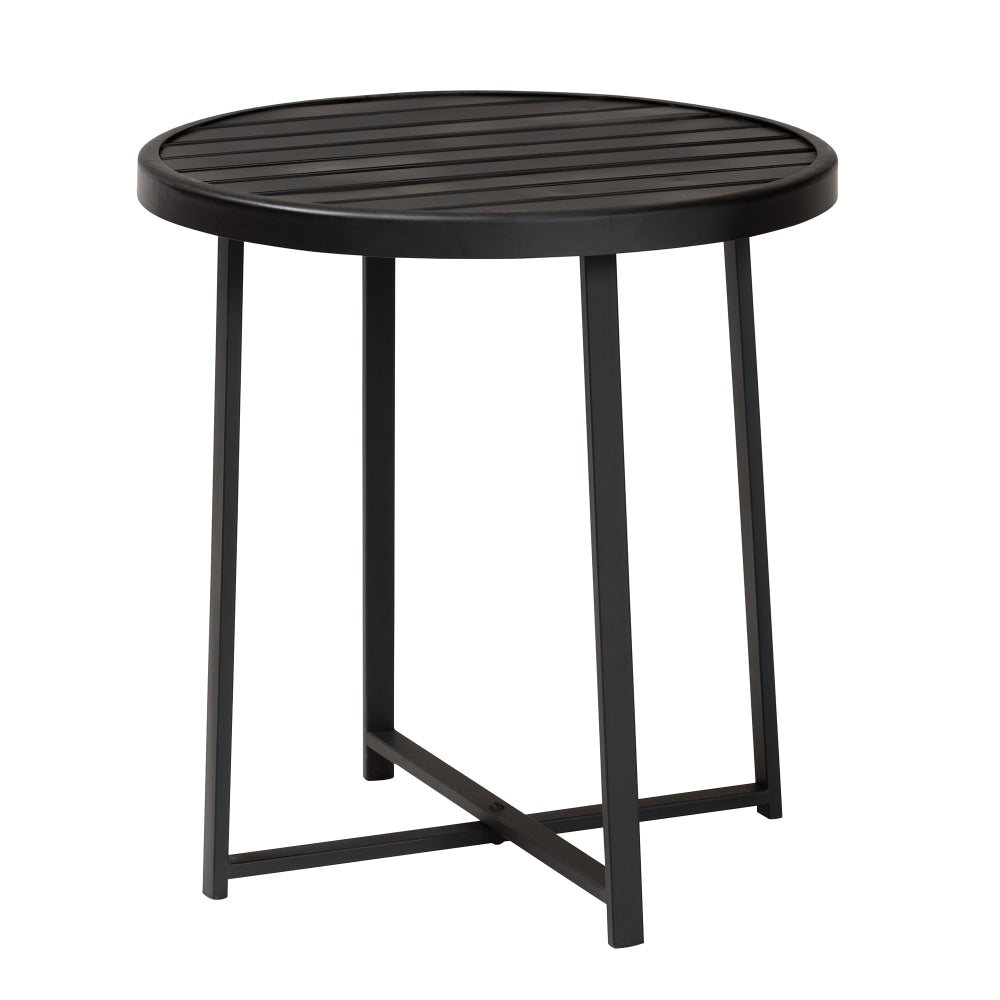 Baxton Studio Sadiya Modern Industrial Outdoor Side Table, 17-15/16inH x 16-15/16inW x 16-15/16inD, Black