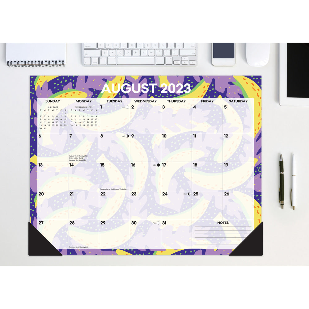 2023-2024 Willow Creek Press Academic Monthly Oversized Desk Pad Calendar, 22in x 17in, Fruit Salad, July 2023 To June 2024