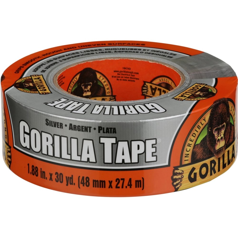 Gorilla Tape - 30 yd Length x 1.88in Width - 1 Each - Silver