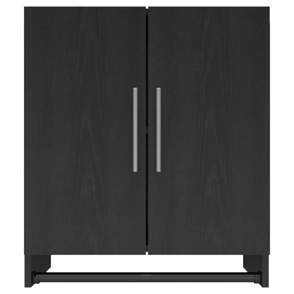 Ameriwood Home Camberly 2-Door Wall Cabinet With Hanging Rod, 26-15/16inH x 23-1/2inW x 15-3/8inD, Black