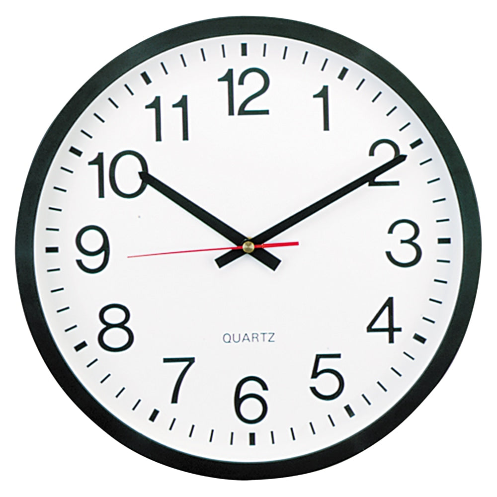 Universal Round Wall Clock, 12 5/8in, Black