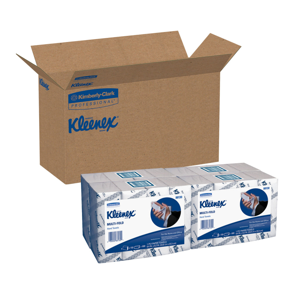 Kleenex Multi-Fold 1-Ply Paper Towels, 150 Sheets Per Roll, Pack Of 16 Rolls