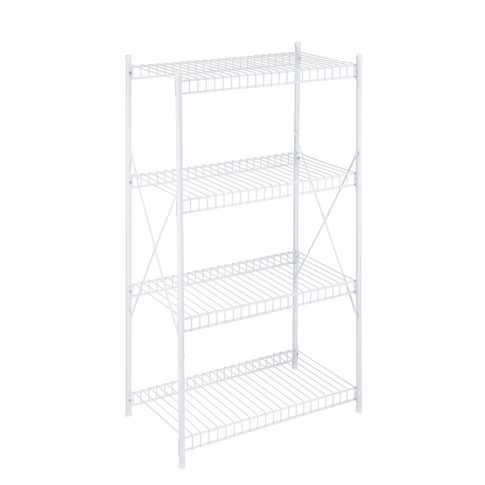 Honey-Can-Do Steel Wire Storage Shelf, 4-Tier, 41inH x 23-5/16inW x 13-1/8inD, White