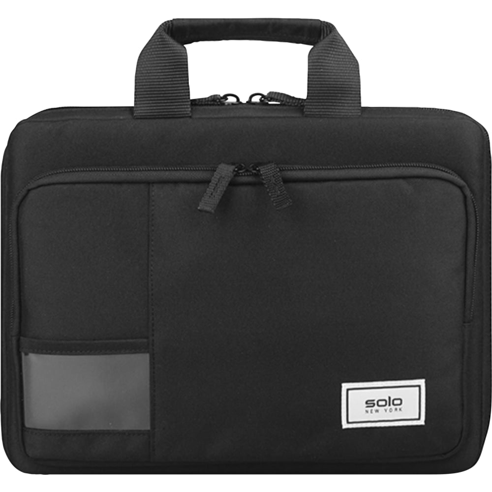 Solo New York Carrying Case for 11.6in Chromebook, Notebook - Black - Drop Resistant, Bacterial Resistant, Water Resistant - Fabric Body - Handle - 1 Each