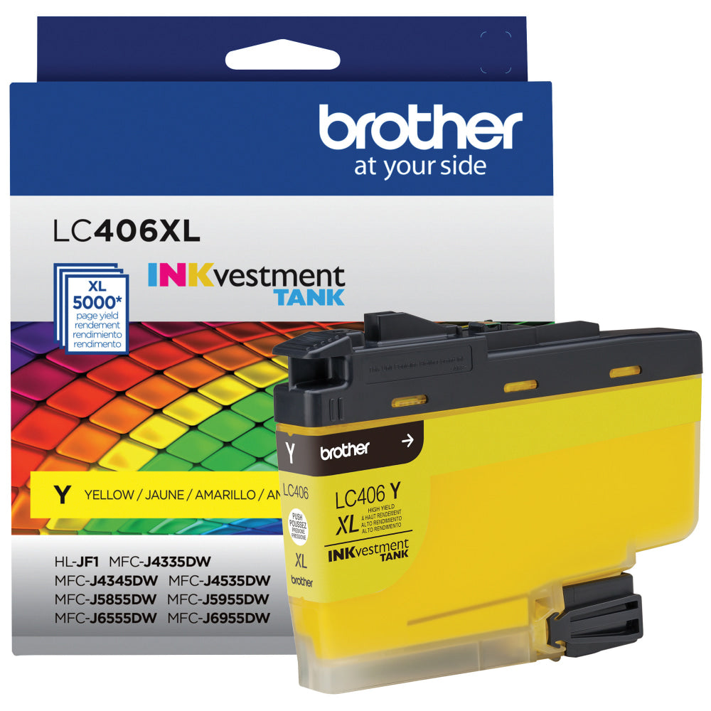 Brother LC406XL INKvestment Yellow High-Yield Ink Tank, LC406XLY