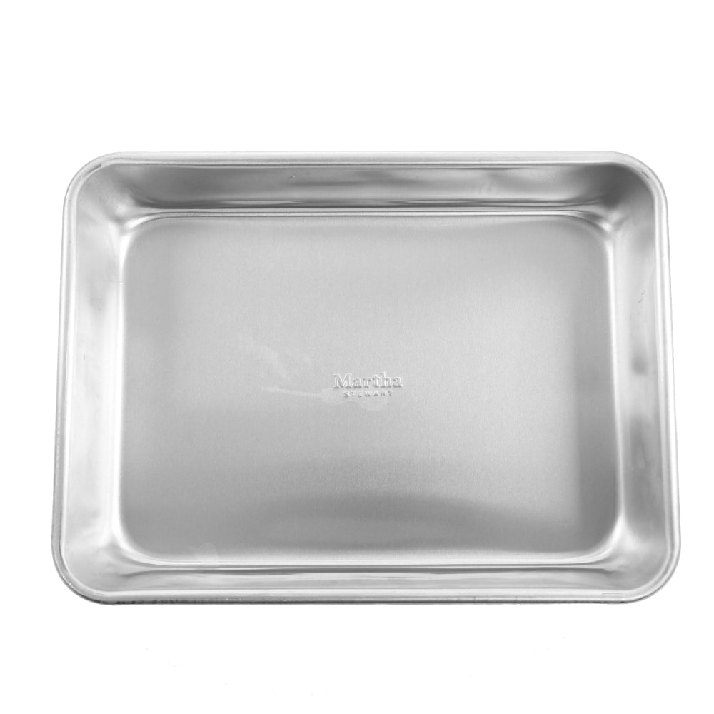 Martha Stewart Aluminum Roaster Pan, 12in x 8-3/4in, Silver