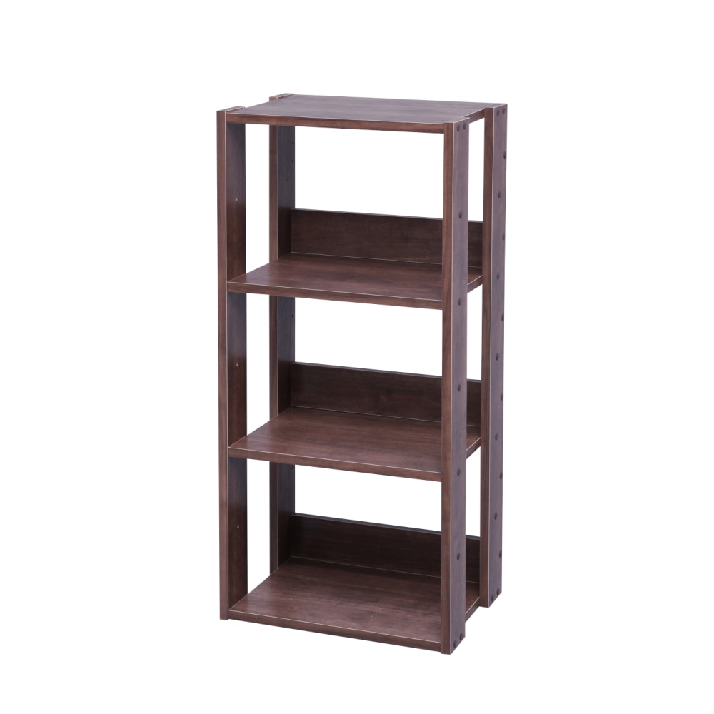 IRIS Mado 35inH 3-Tier Open Shelving Unit, Brown