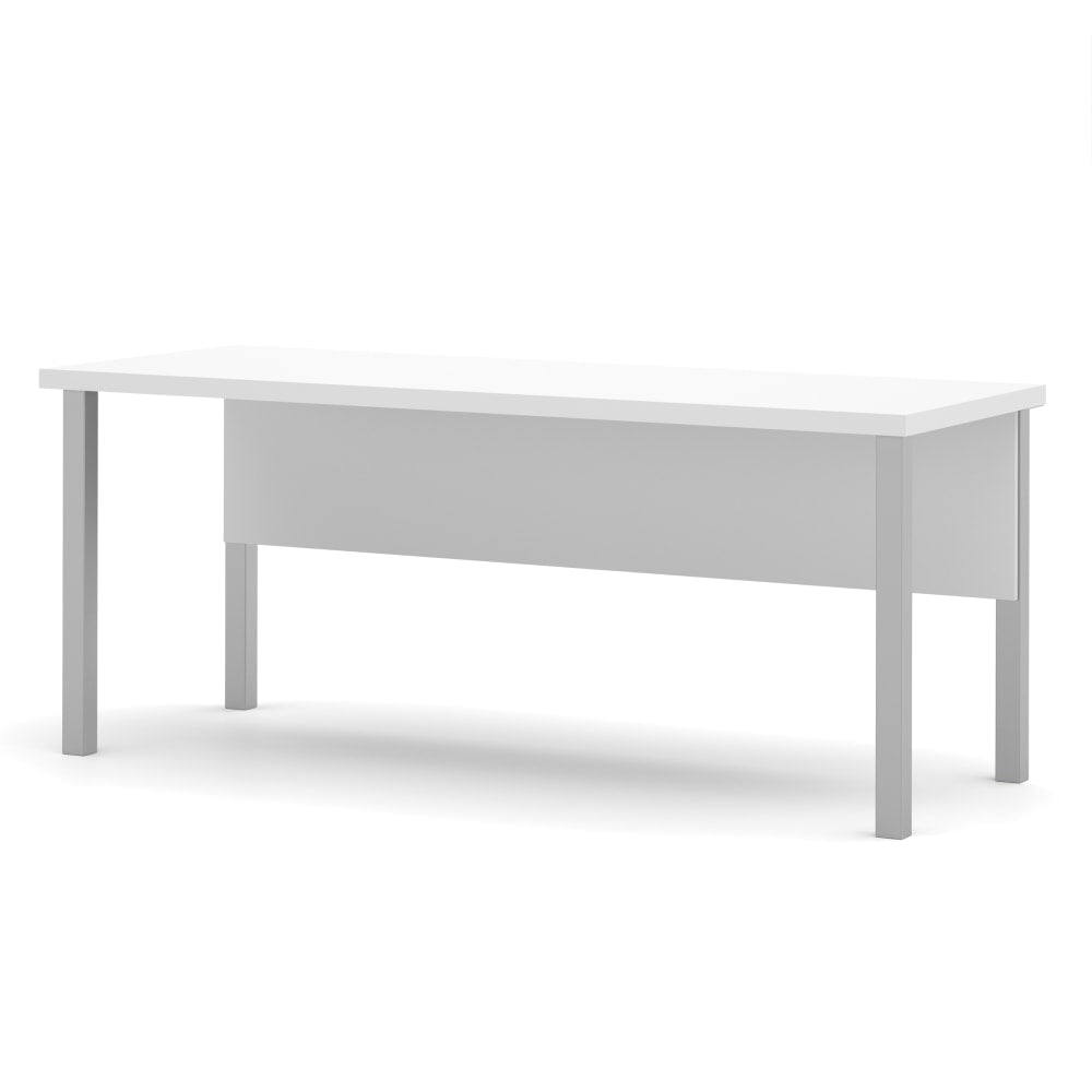 Bestar Pro-Linea 72inW Table Computer Desk With Square Metal Legs, White