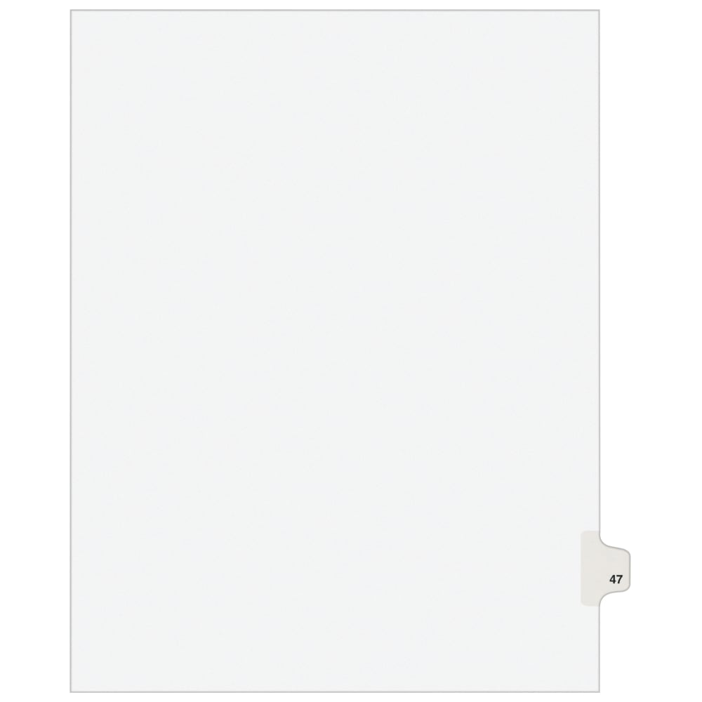 Avery Individual Legal Dividers Avery Style, Letter Size, Side Tab #47, White Dividers/White Tabs, Pack Of 25