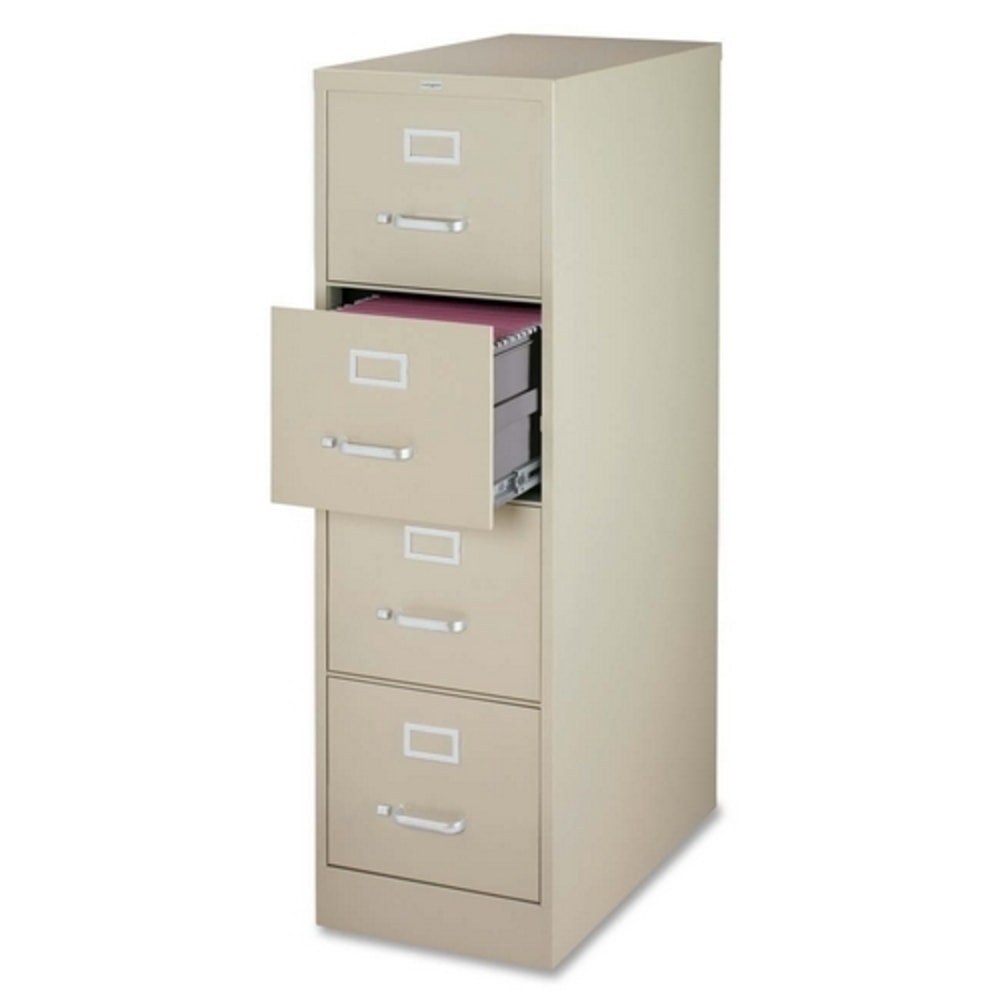 WorkPro 25inD Vertical File Cabinet, 4-Drawer, Putty