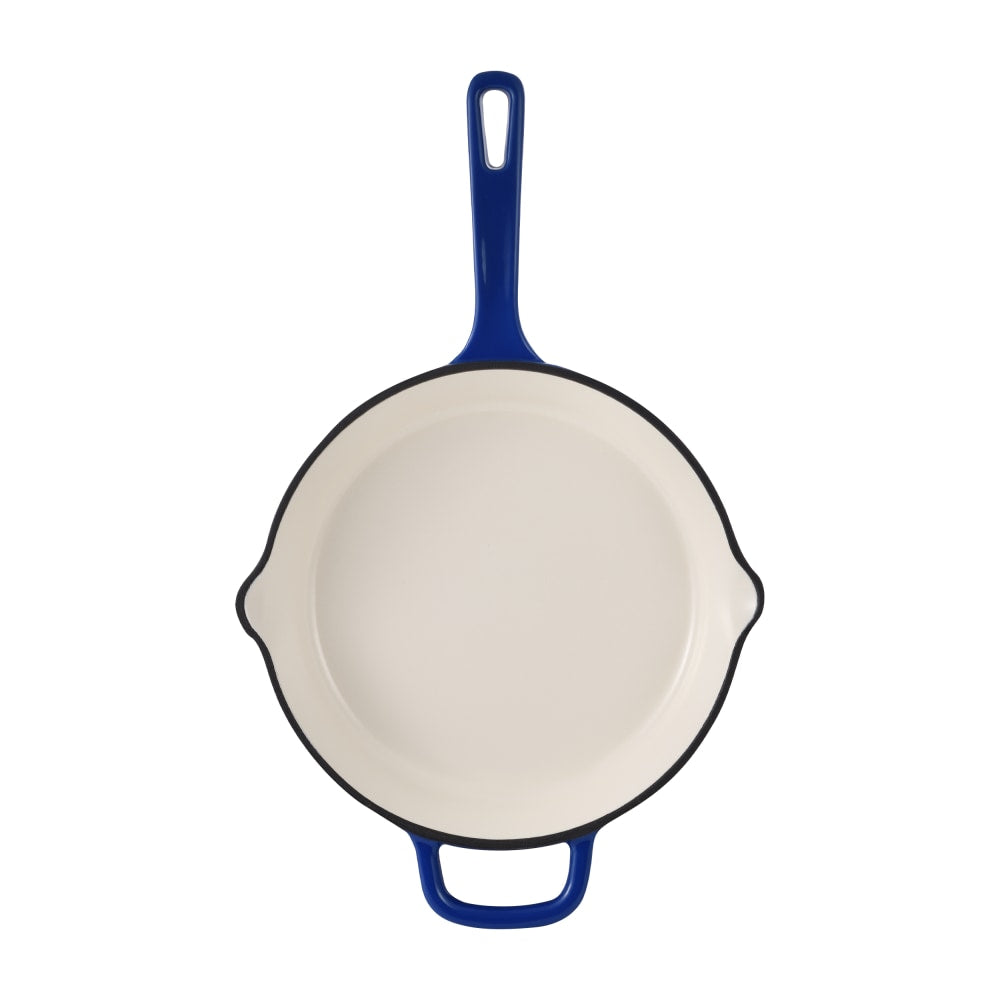 Masterpro Bergner Iron Fry Pan With Helper Handle, 10in, Blue