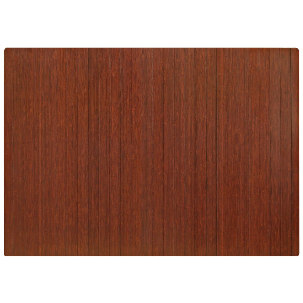 Anji Mountain Bamboo Roll-Up Chair Mat, 48in x 72in, 1/4in-Thick, Dark Cherry