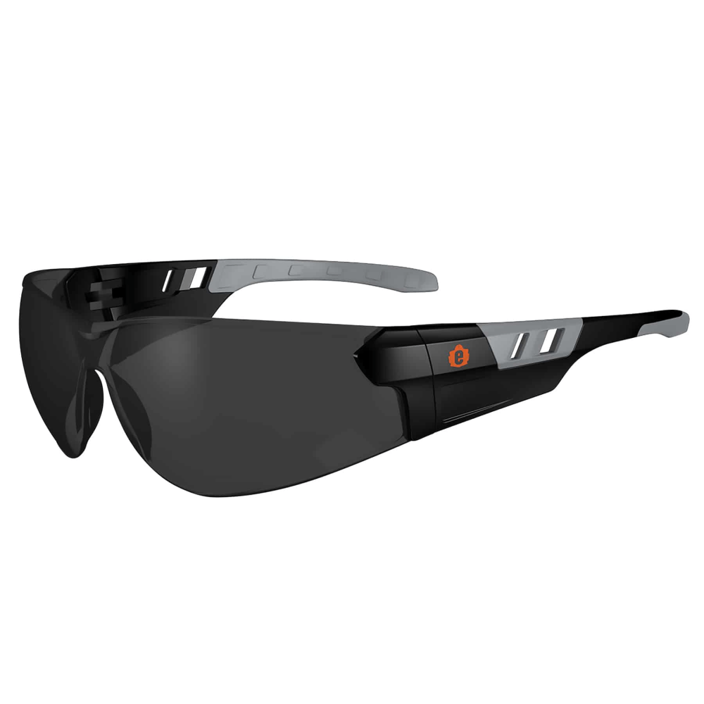 Ergodyne Skullerz SAGA Frameless Safety Glasses, One Size, Matte Black Frame, Smoke Lens