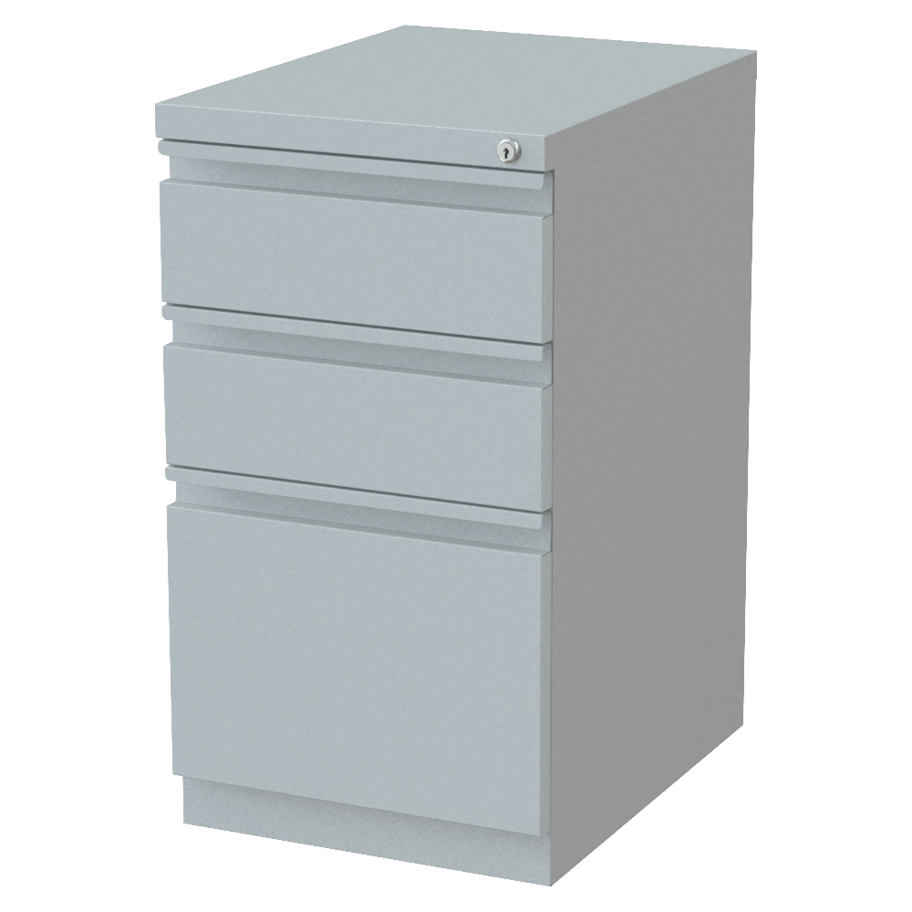 Lorell 19-7/8inD Vertical 3-Drawer Mobile Pedestal File Cabinet, Platinum