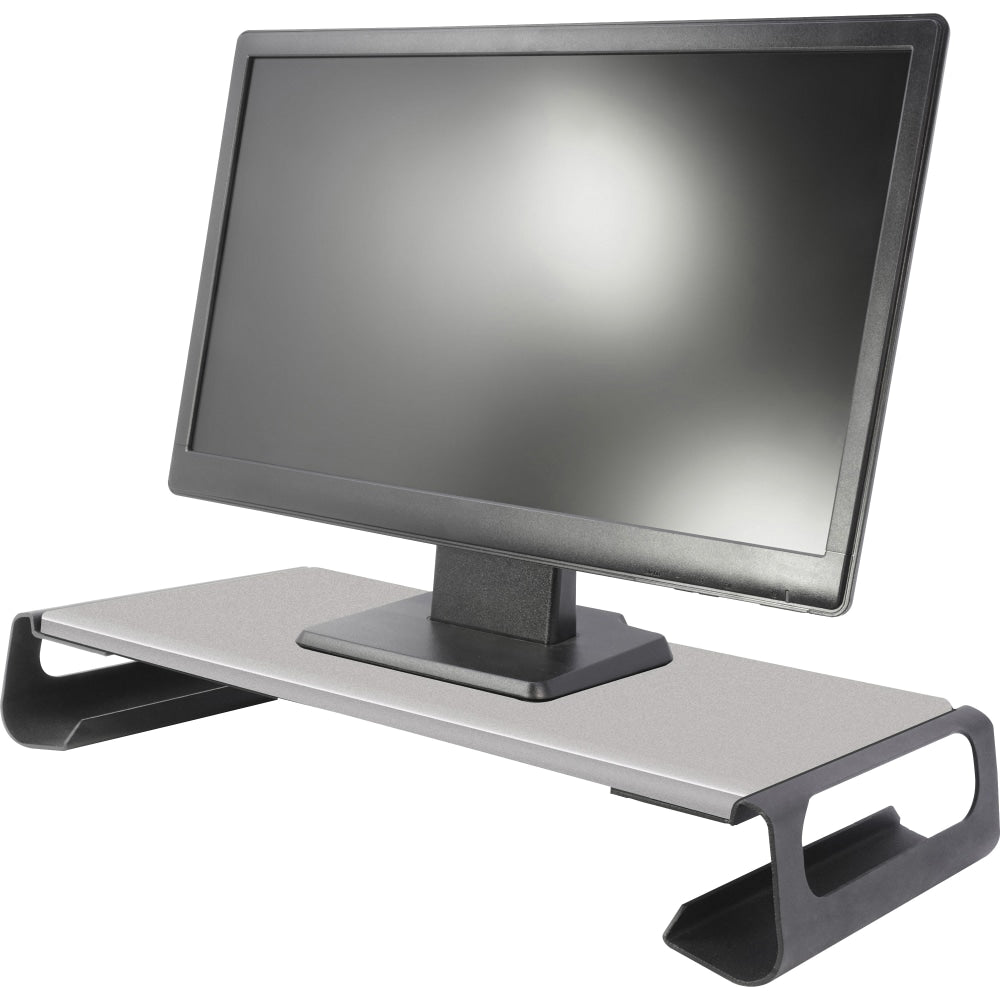 Kantek Contemporary Monitor Riser - 3.2in Height x 19.1in Width x 9.8in Depth - Steel, Medium Density Fiberboard (MDF) - Black, Gray