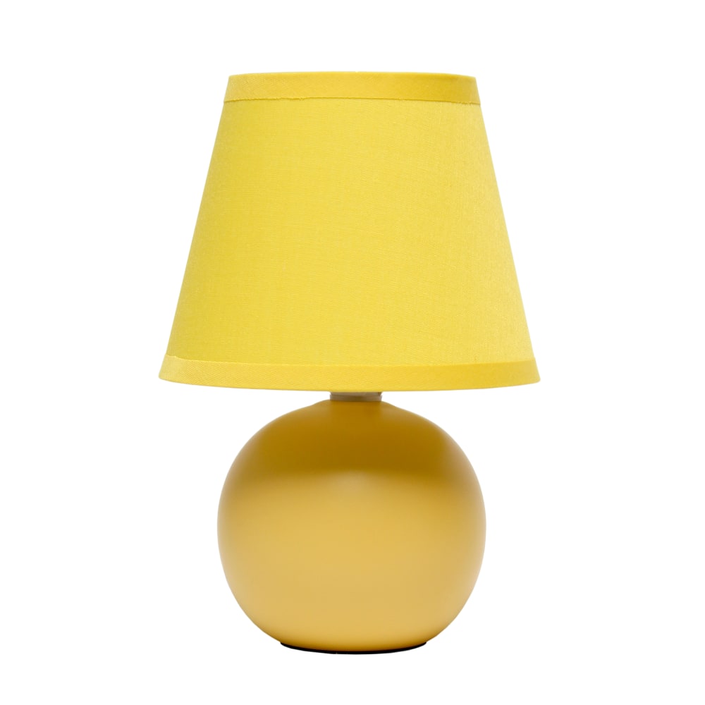 Simple Designs  Mini Ceramic Globe Table Lamp, 8.66inH, Yellow