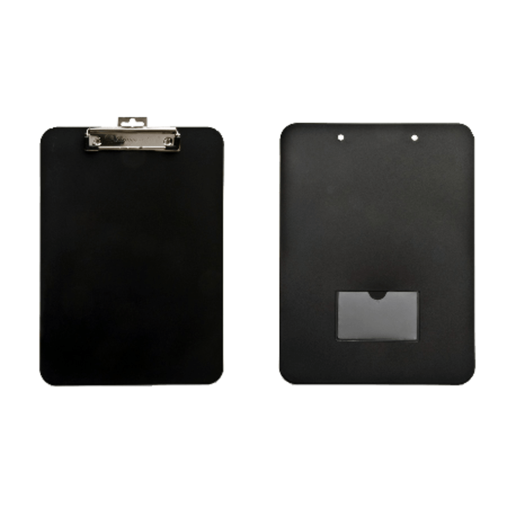 Baumgartens Unbreakable Clipboard, 8 1/2in x 11in, 90% Recycled, Black