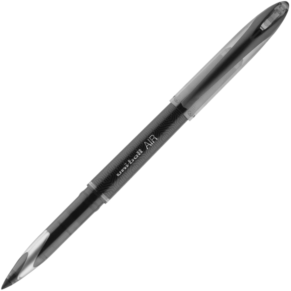 uni-ball AIR Rollerball Pen, Medium Point, 0.7 mm, Black Barrel, Black Ink, Pack Of 12