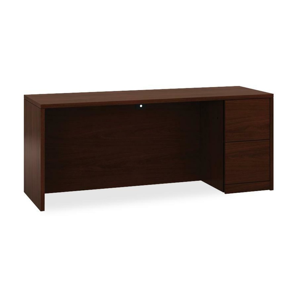 HON 10500 72inW Computer Desk Credenza With Right-Pedestal, Mahogany