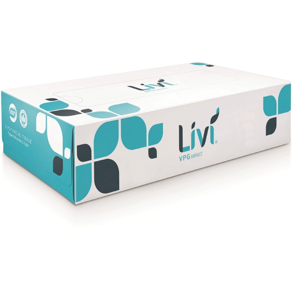 Livi Solaris Paper 2-ply Facial Tissue - 2 Ply - 8.37in x 8.07in - White - Virgin Fiber - 100 Per Box - 30 / Carton