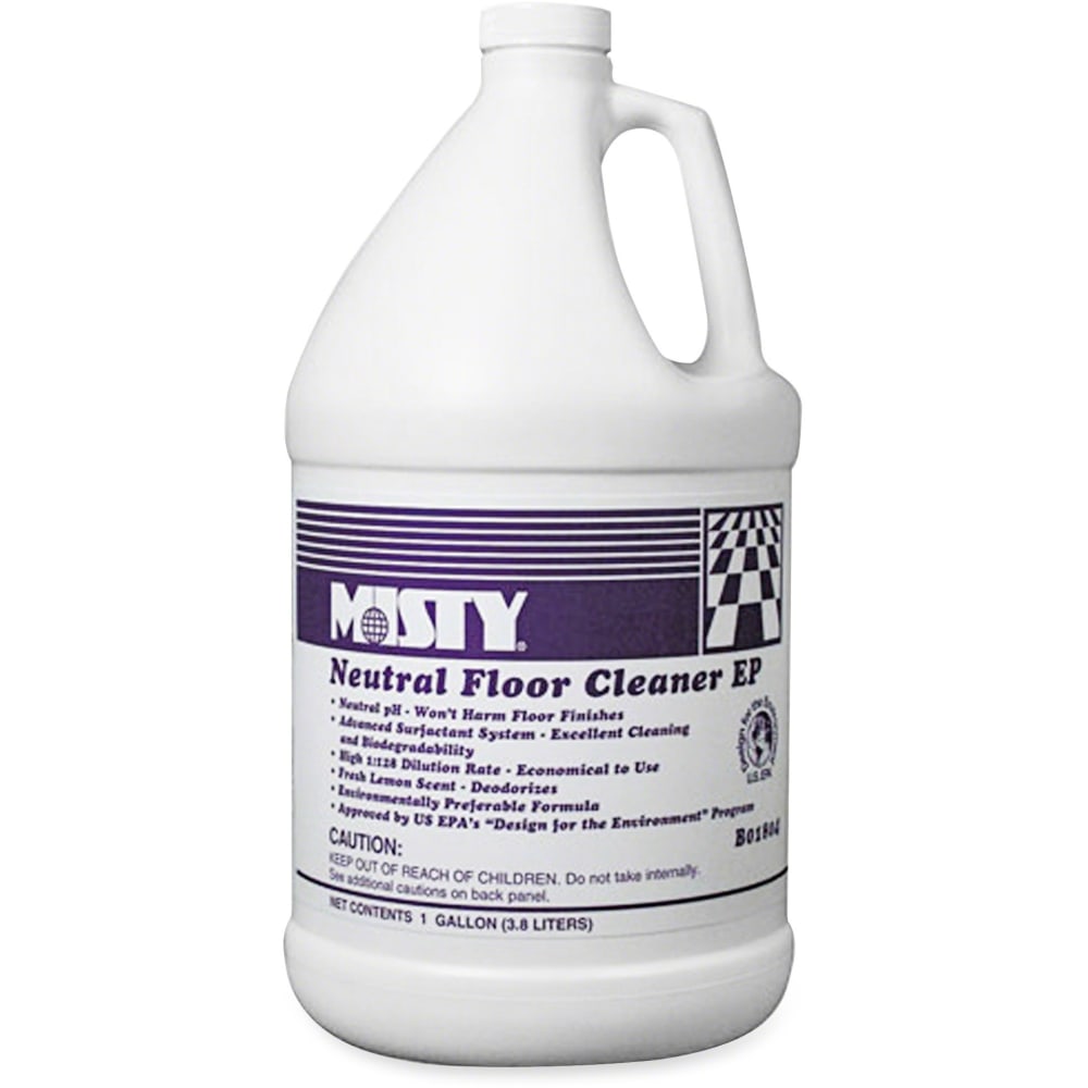 MISTY Neutral Floor Cleaner - Concentrate - Lemon Scent - 4 / Carton - Green