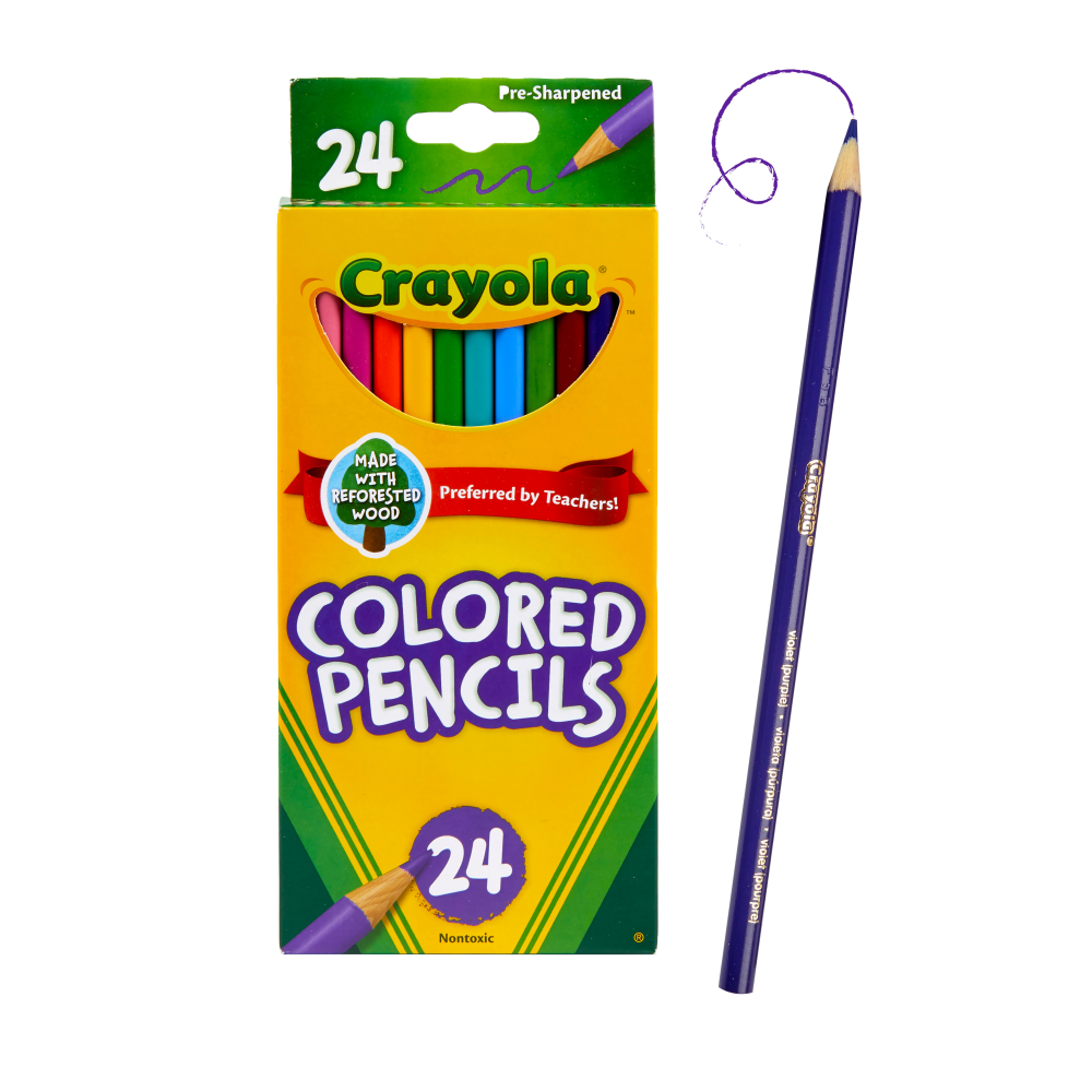 Crayola Color Pencils, Assorted Colors, Box Of 24 Color Pencils