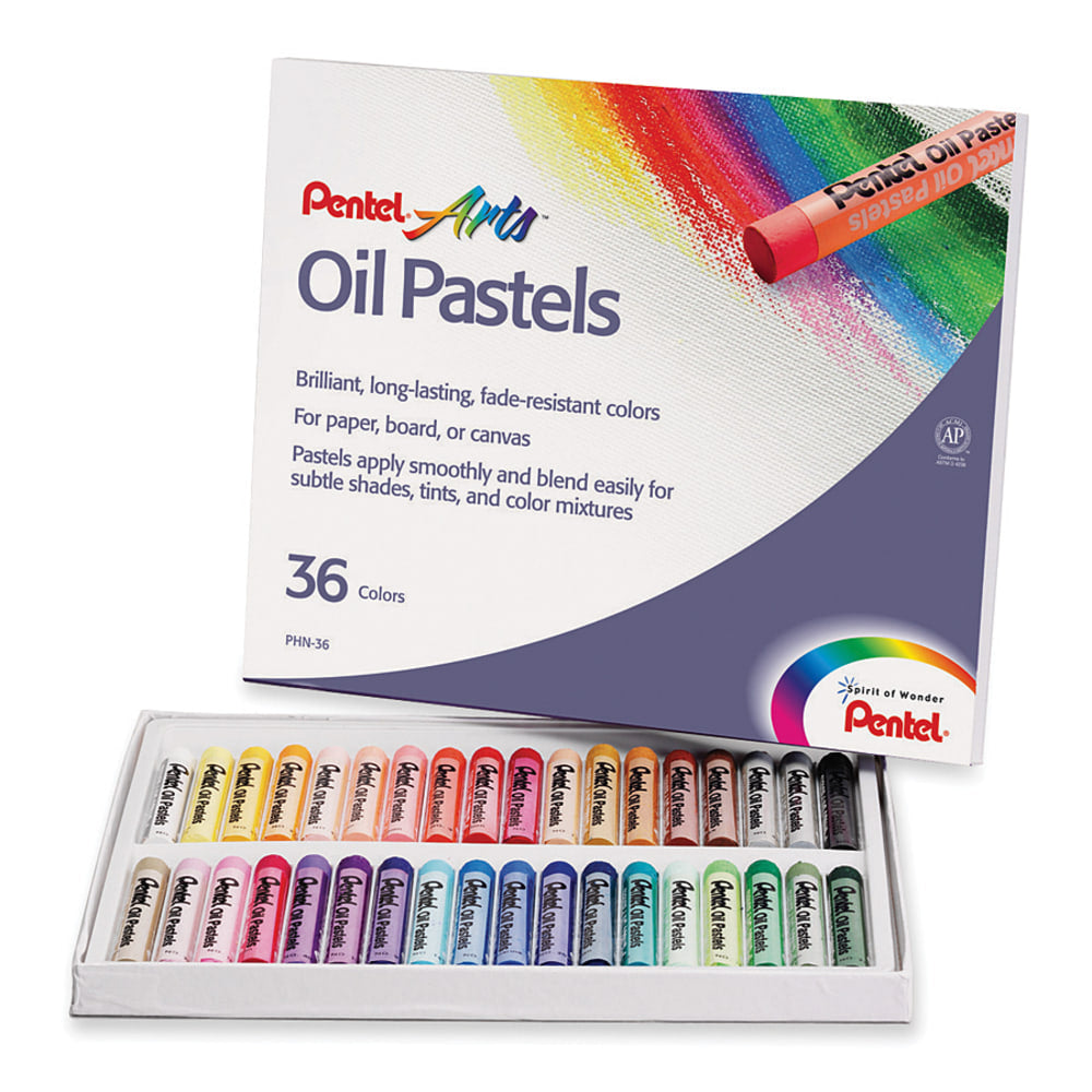 Pentel Oil Pastel Set, Assorted, Set Of 36