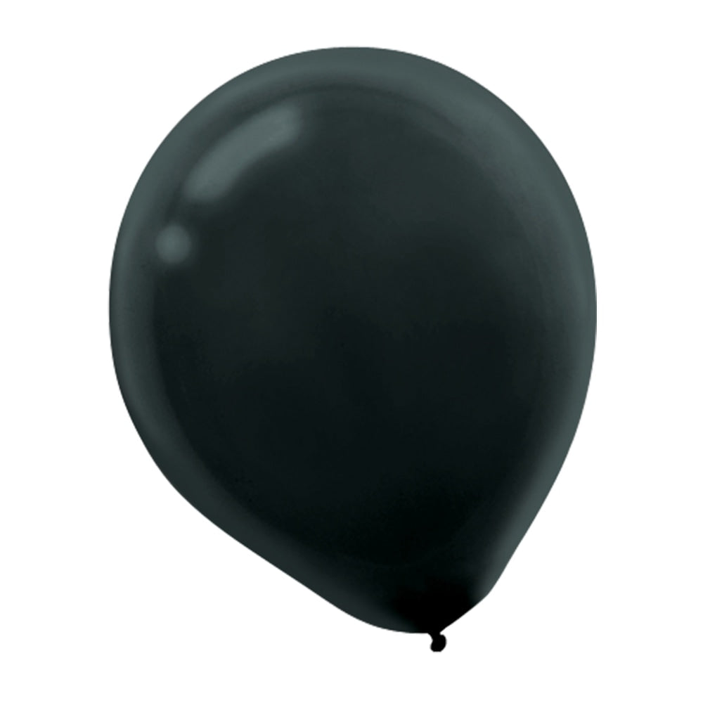 Amscan Latex Balloons, 12in, Jet Black, 72 Balloons Per Pack, Set Of 2 Packs