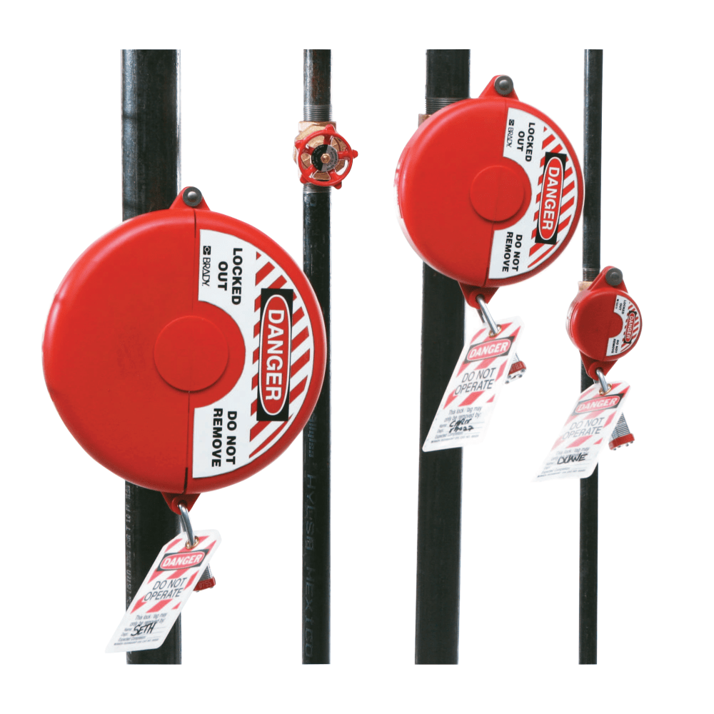 Gate Valve Lockouts, 1 in - 2 1/2 in Handle Size, Red