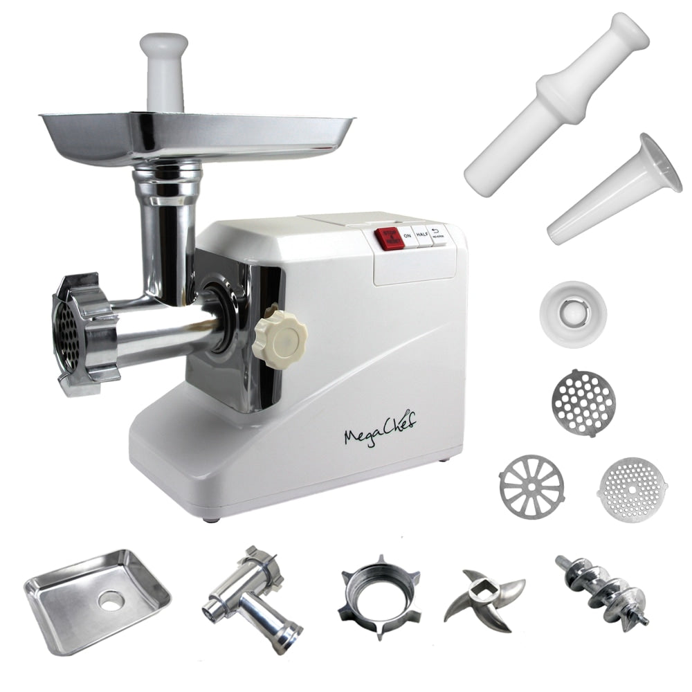 MegaChef 1800 W High-Quality Household Automatic Meat Grinder, White