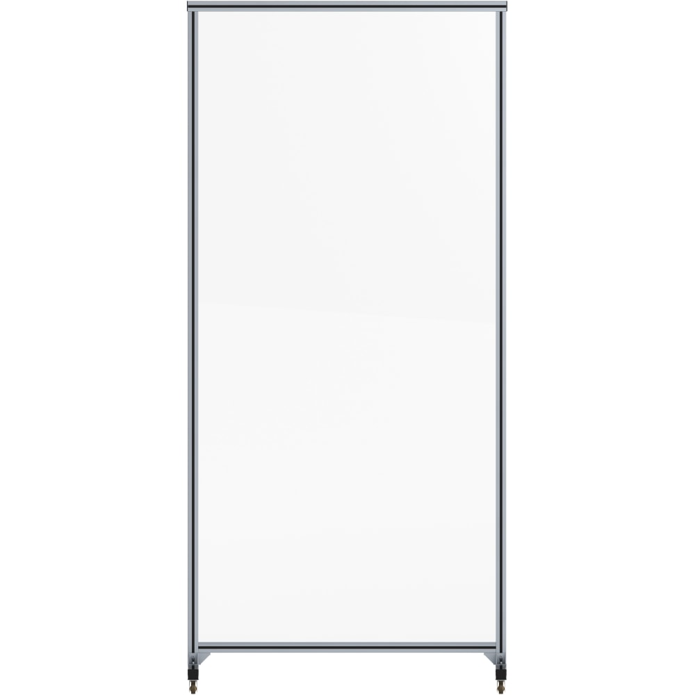 Lorell Shelf Window Full-Protective Glass Screen With Casters, 36in x 78in, Clear