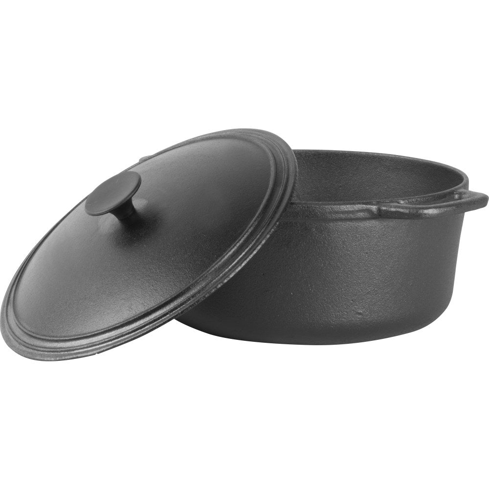 Commercial Chef Cast Iron Dutch Oven, 6.6-Quart, Black